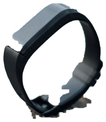 Black silicone tap wristband